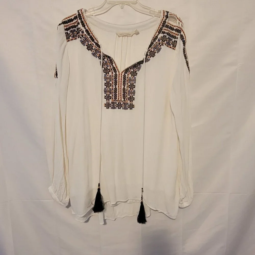 Soft Surroundings white gauze flowy tunic blouse - size XL - Picture 2 of 8
